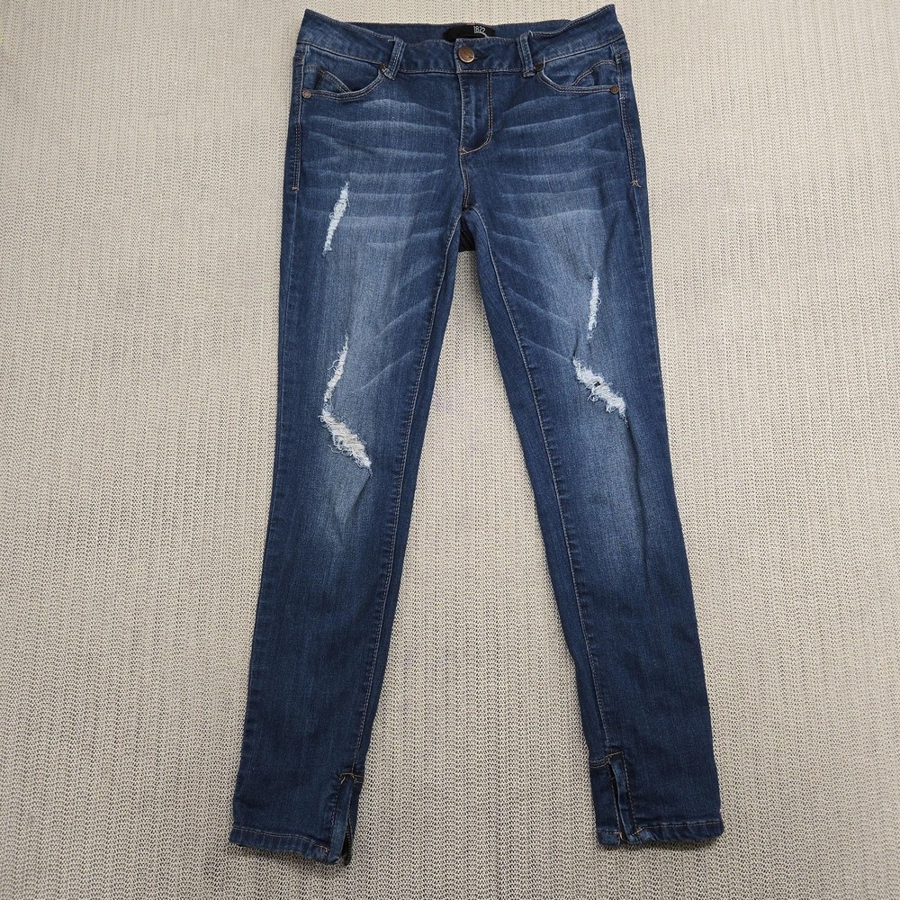 1822 Denim Jeans Womens 29 Blue Distressed Skinny Ankle Zip‎ Stretch Medium Wash
